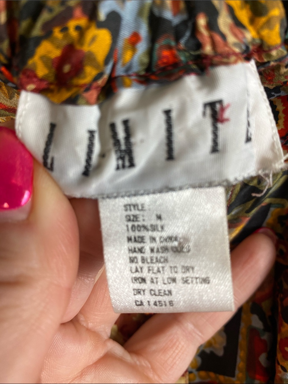 Vintage 100% Silk Patchwork Floral Multi Colour Boho Midi Skirt Sz M - Picture 11 of 11
